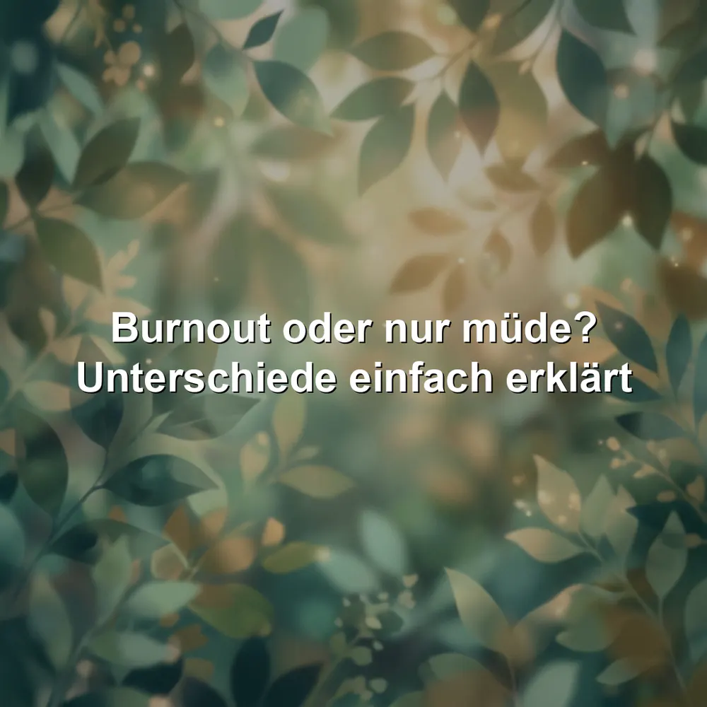 Burnout oder nur müde? Unterschiede einfach erklärt