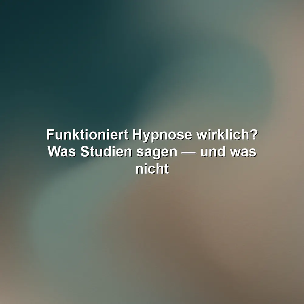 Funktioniert Hypnose wirklich? Was Studien sagen — und was nicht