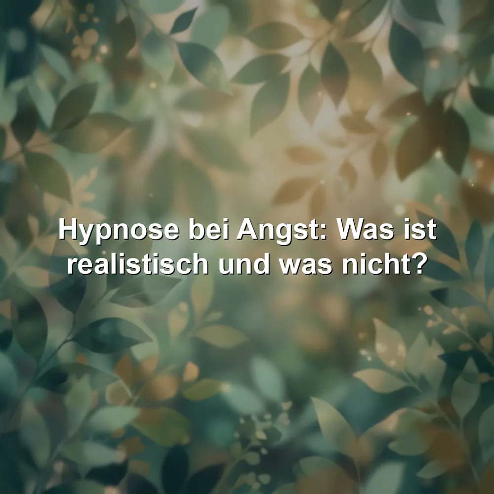 Hypnose bei Angst: Was ist realistisch und was nicht?
