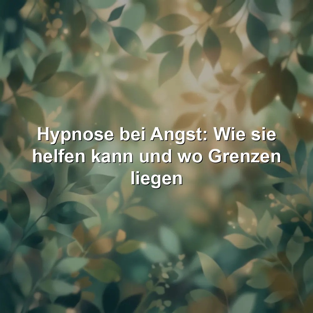 Hypnose bei Angst: Wie sie helfen kann und wo Grenzen liegen