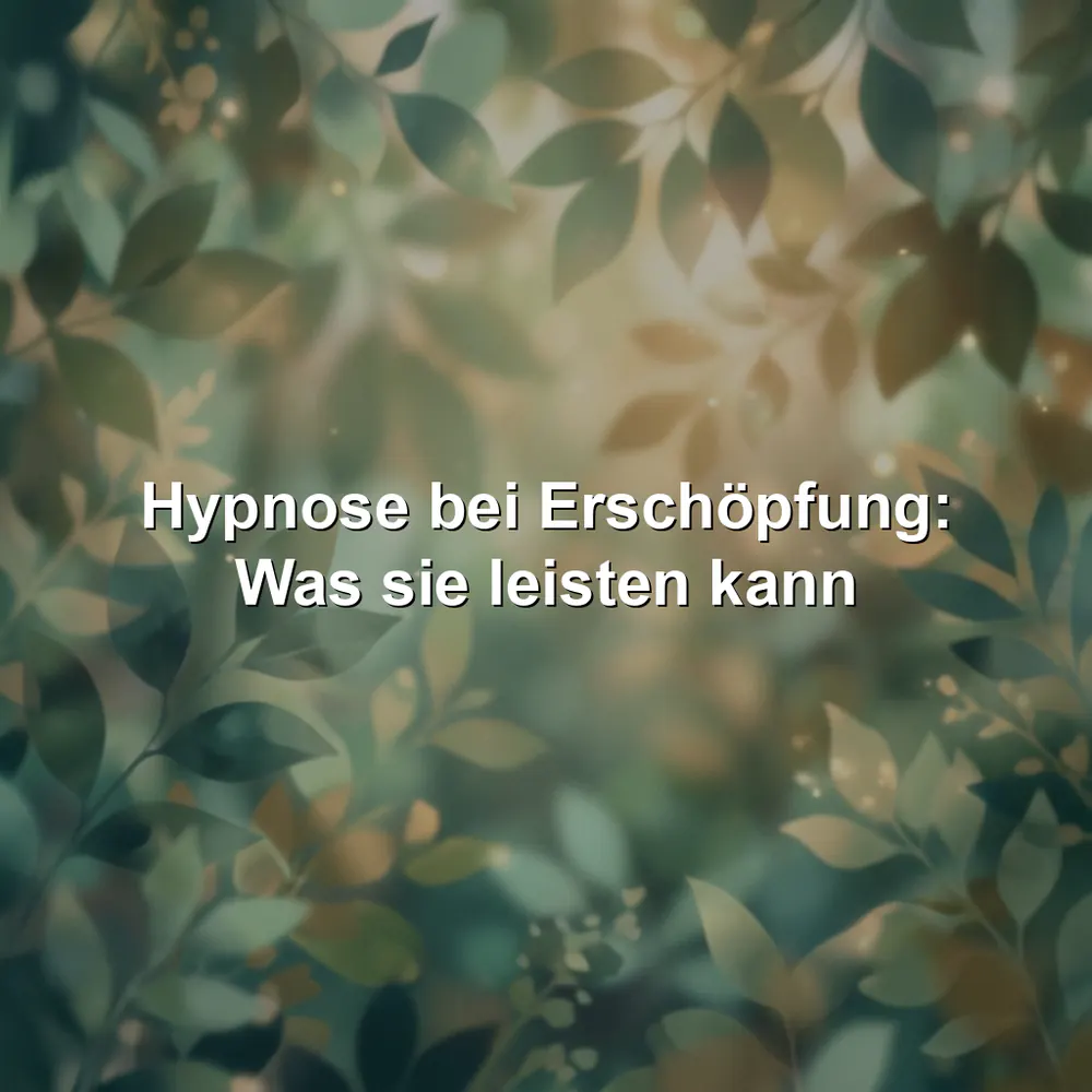 Hypnose bei Erschöpfung: Was sie leisten kann