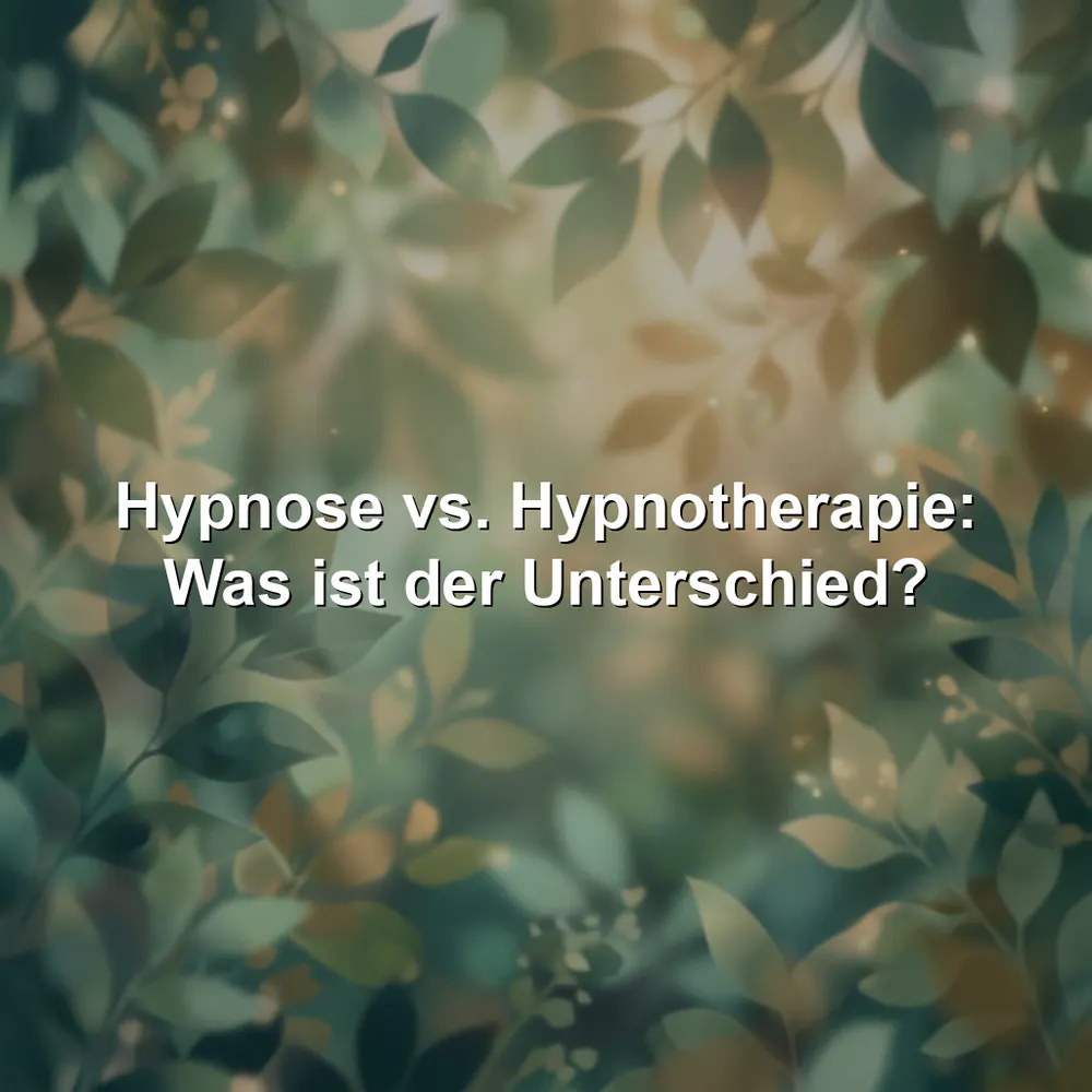 Hypnose vs. Hypnotherapie: Was ist der Unterschied?