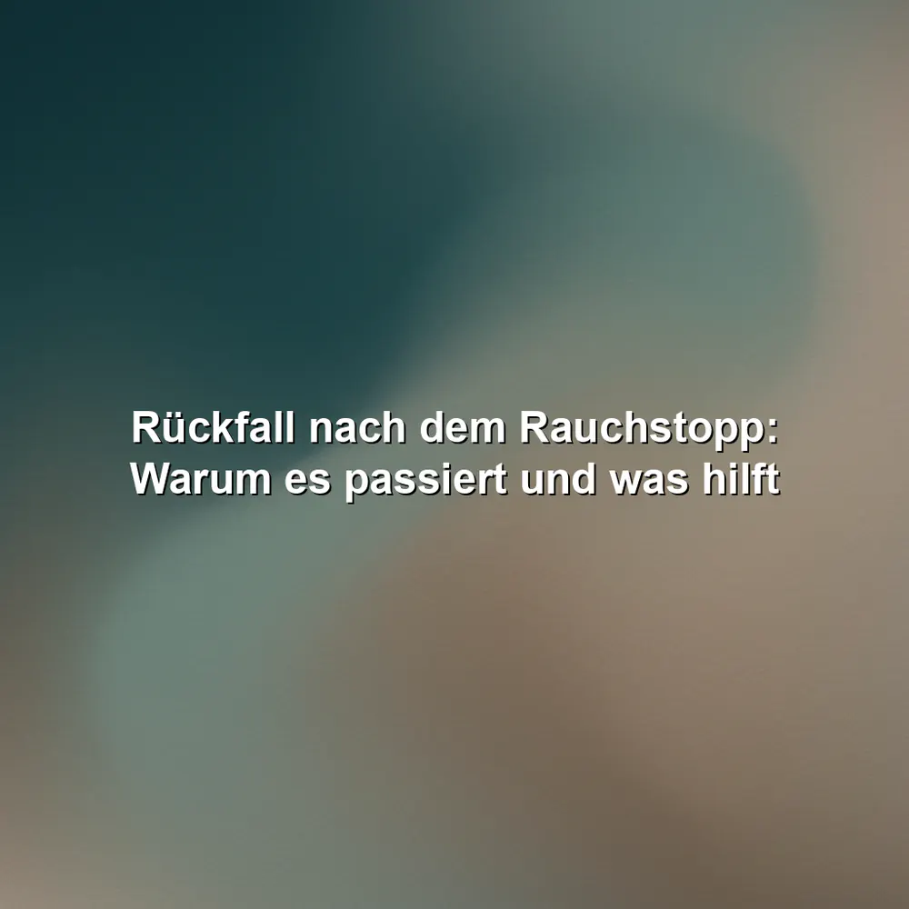 Rückfall nach dem Rauchstopp: Warum es passiert und was hilft