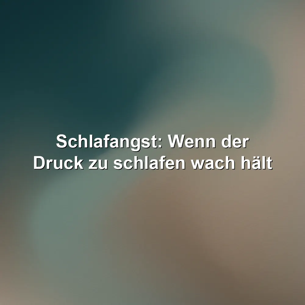 Schlafangst: Wenn der Druck zu schlafen wach hält