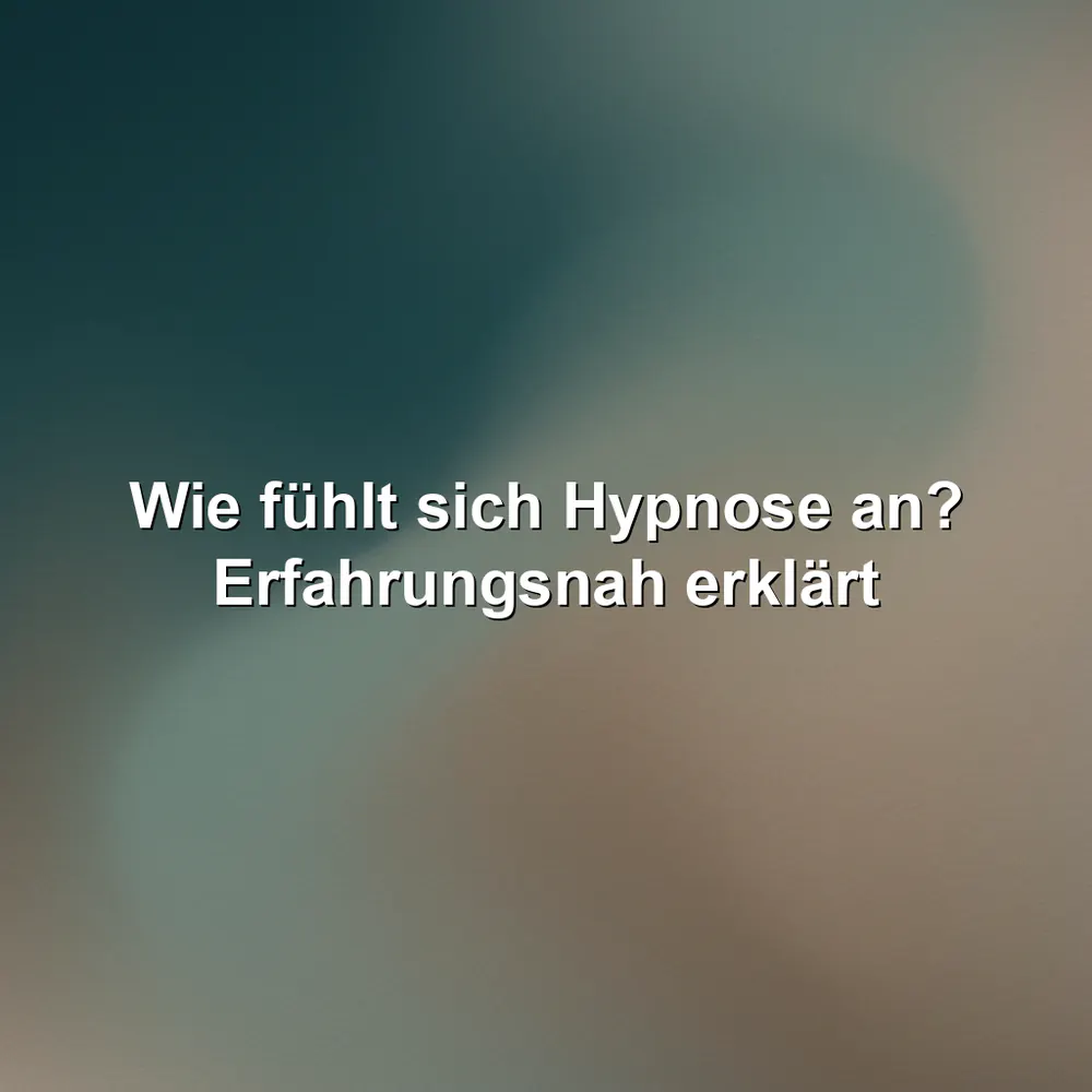 Wie fühlt sich Hypnose an? Erfahrungsnah erklärt